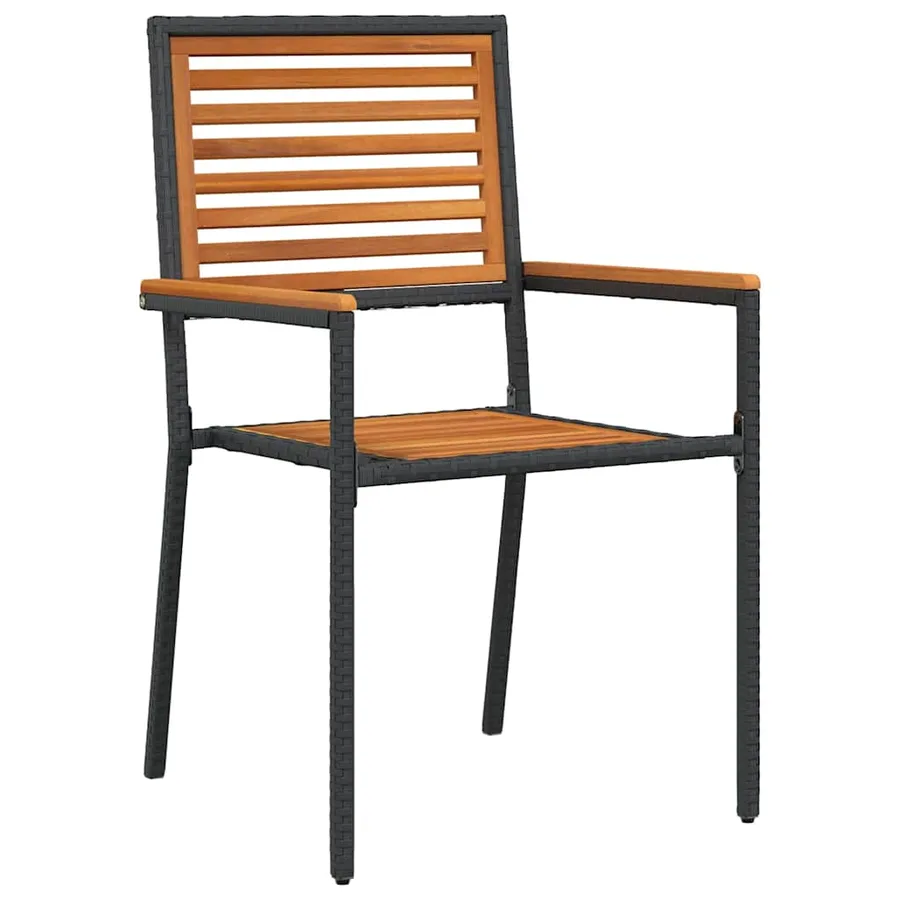 Ensemble de salle à manger pour jardin 7 pcs Noir et Marron - 6