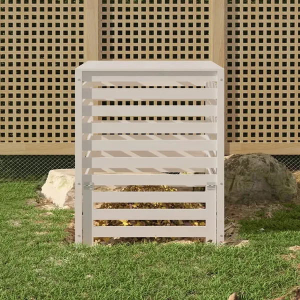 Composteur Blanc 82,5x82,5x99,5 cm Bois massif de pin