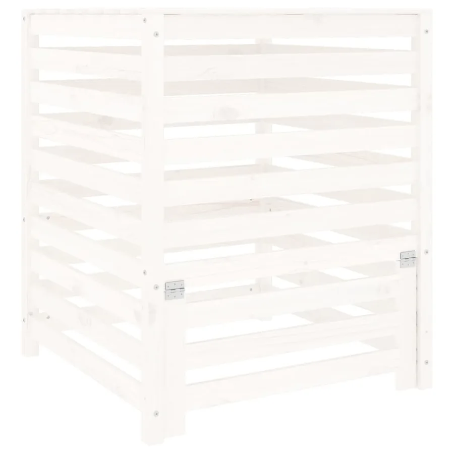 Composteur Blanc 82,5x82,5x99,5 cm Bois massif de pin - 2