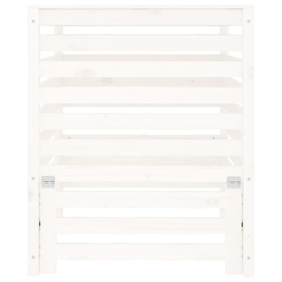 Composteur Blanc 82,5x82,5x99,5 cm Bois massif de pin - 5