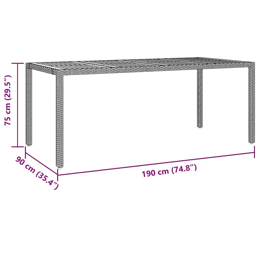 Ensemble de salle à manger pour jardin 7 pcs Noir et Marron - 11