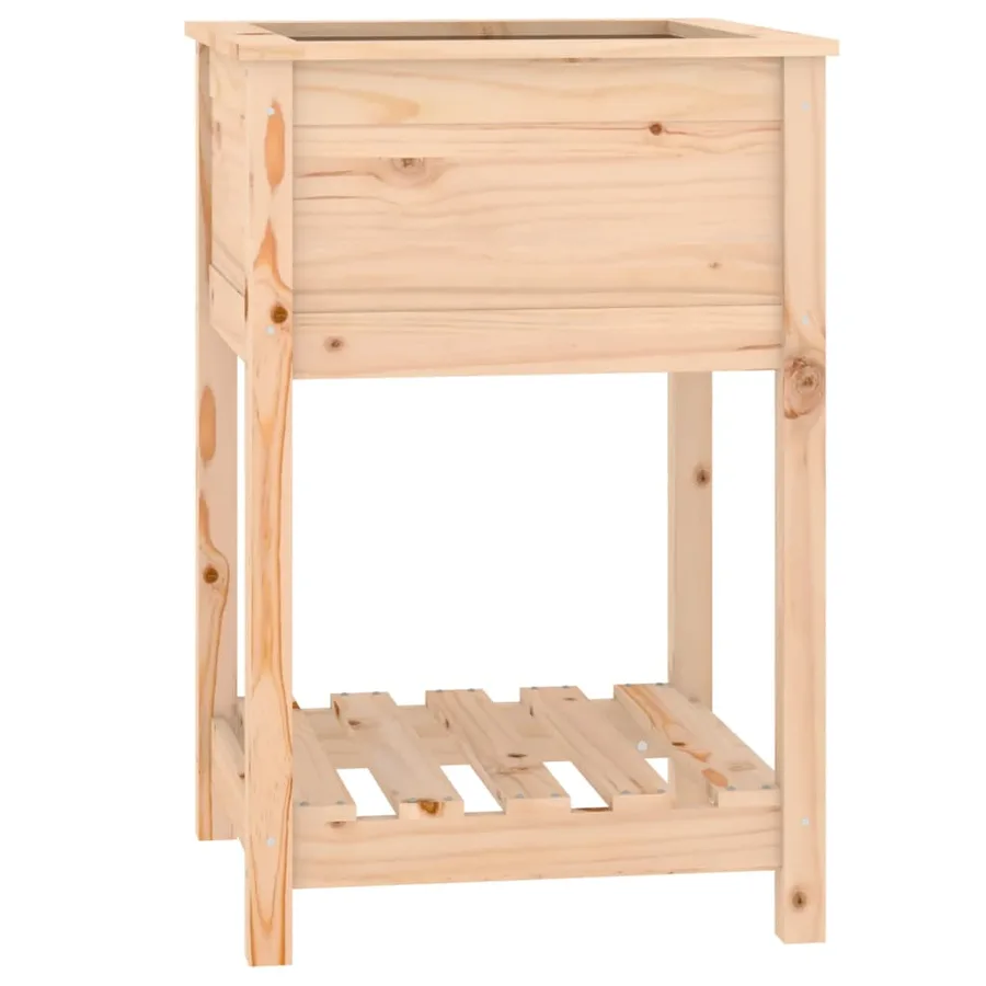 Jardinière avec étagère 54x54x81 cm Bois massif de pin - 2