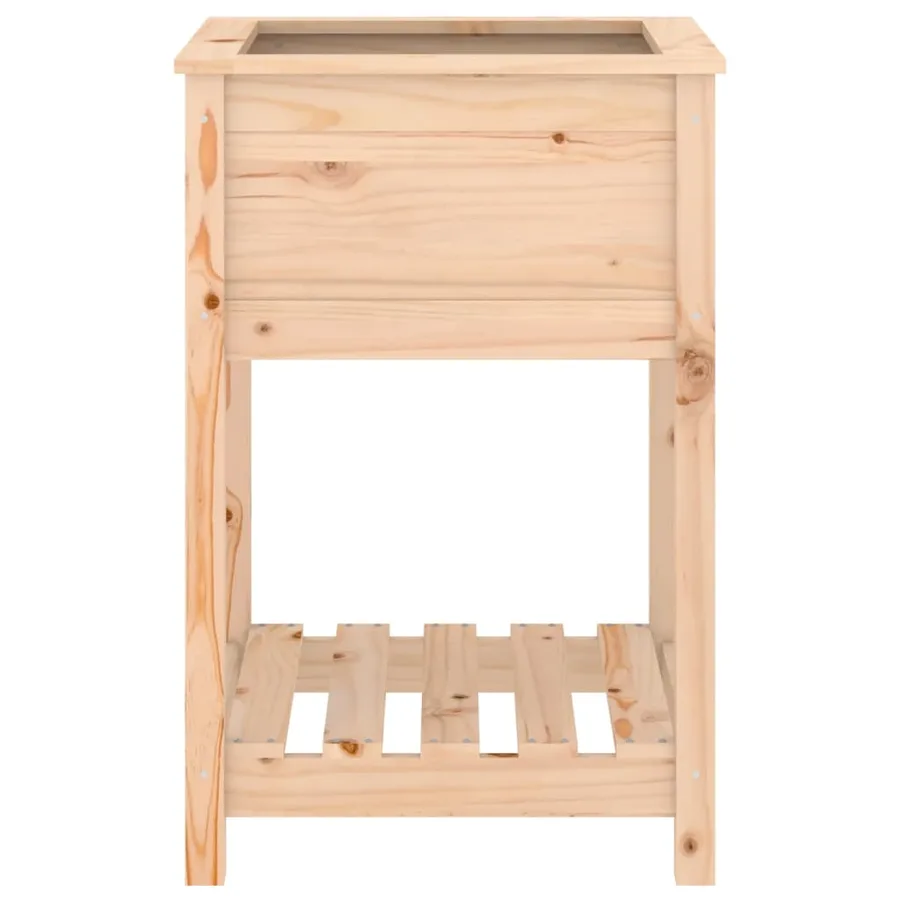 Jardinière avec étagère 54x54x81 cm Bois massif de pin - 5