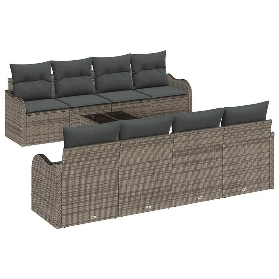 Ensemble de canapé de jardin Gris 55 x 55 x 37 cm polyrotin - 2