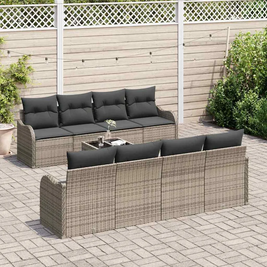Ensemble de canapé de jardin Gris 55 x 55 x 37 cm polyrotin - 3