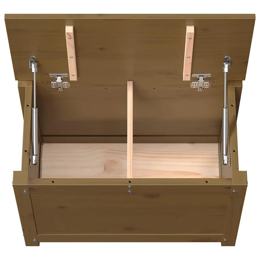 Boîte de rangement Marron miel 60x32x45,5 cm Bois massif de pin - 8