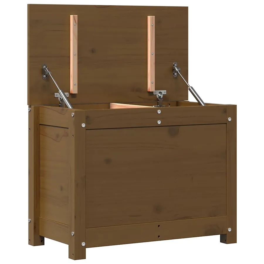 Boîte de rangement Marron miel 60x32x45,5 cm Bois massif de pin - 9