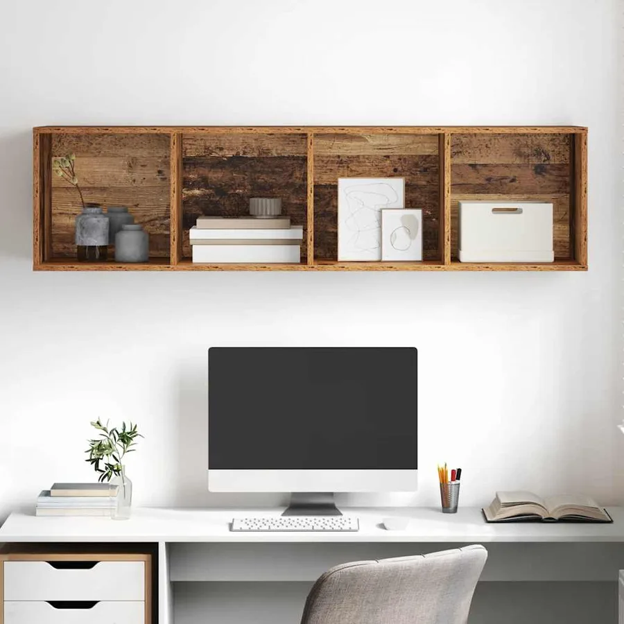 Ensemble meuble TV Montage mural Bois Ancien 37 x 37 x 142,5 cm - 5
