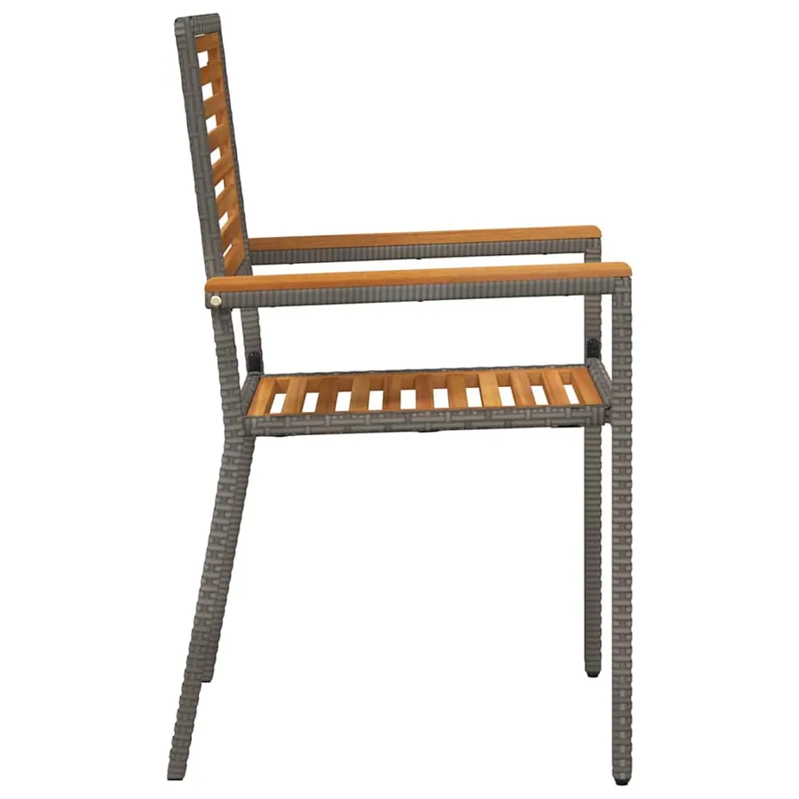 Chaises empilables de jardin 2 pcs Marron et gris - 6