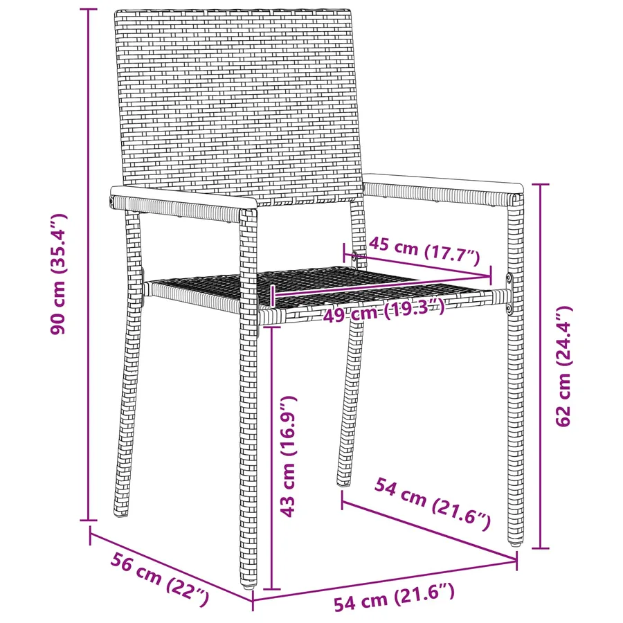 Ensemble de salle à manger pour jardin 5 pcs Gris et marron - 8
