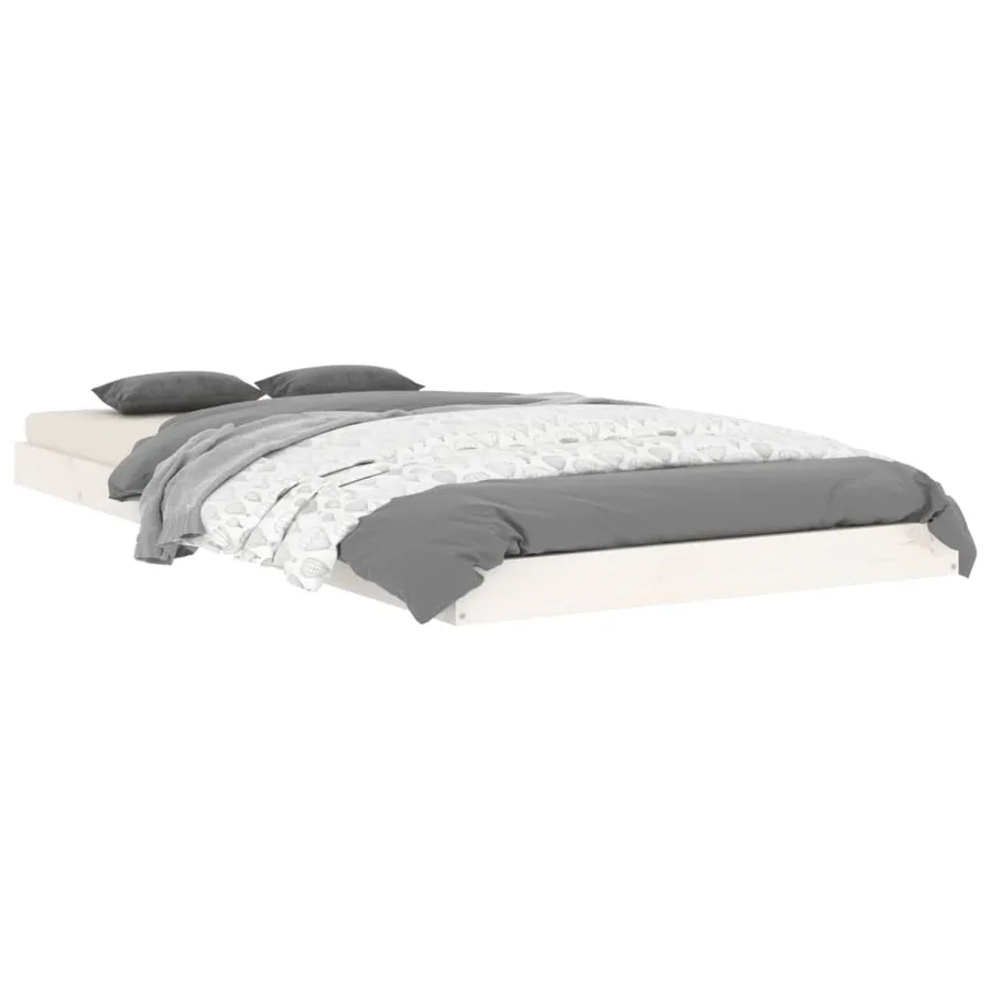 Cadre de lit sans matelas blanc 90x190 cm bois de pin massif - 3