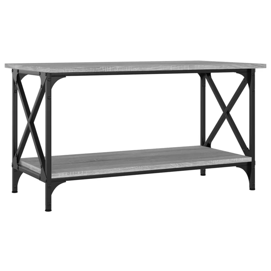 Table basse Sonoma gris 80x45x45 cm Bois d'ingénierie et fer - 2