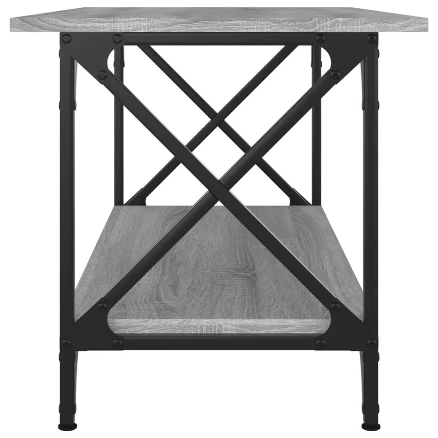 Table basse Sonoma gris 80x45x45 cm Bois d'ingénierie et fer - 5