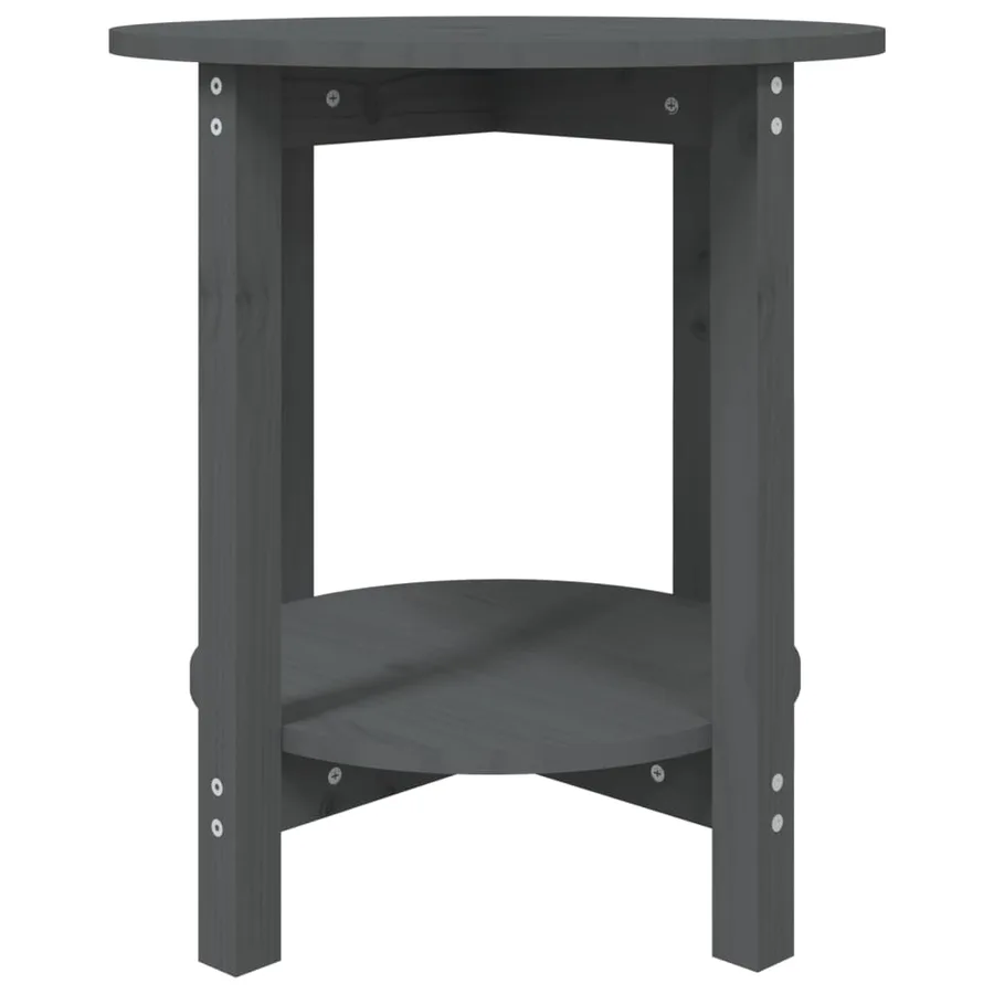 Table basse Gris Ø 55x60 cm Bois massif de pin - 5