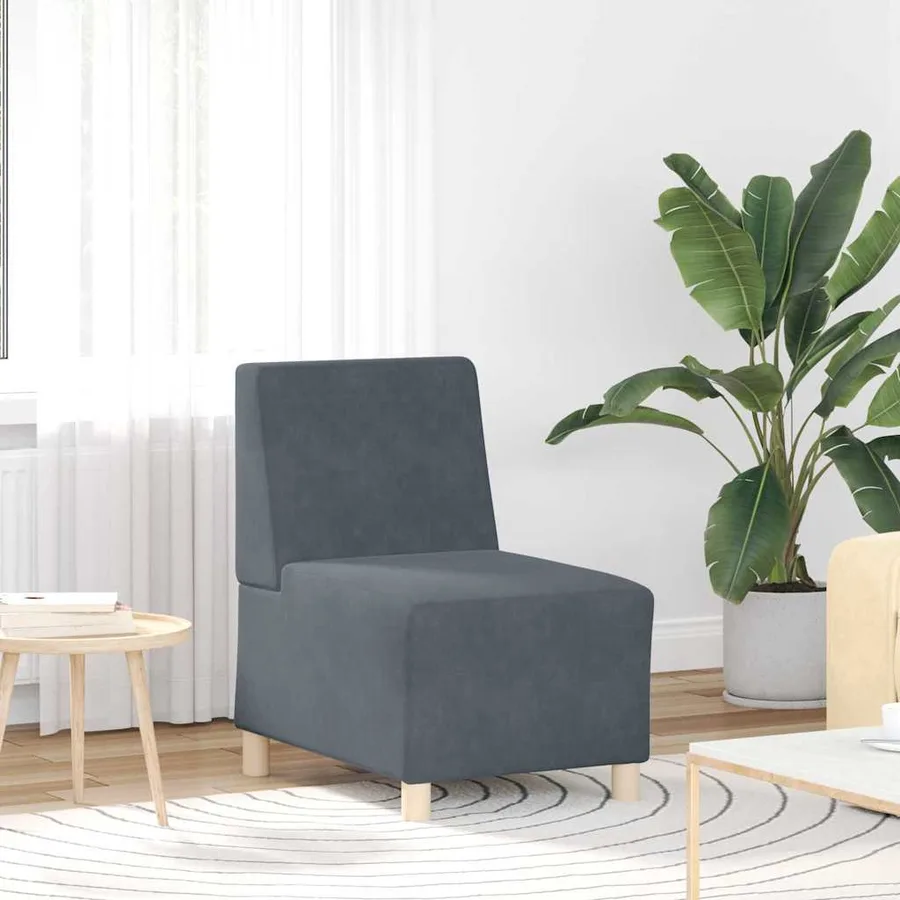 Unité de Sofa Modulaire Sans Accoudoirs 3 pcs Gris foncé - 3
