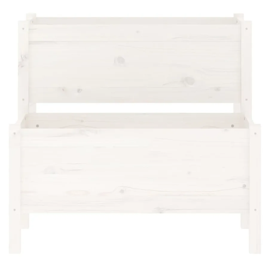 Jardinière blanc 84,5x84x75 cm bois massif de pin - 4