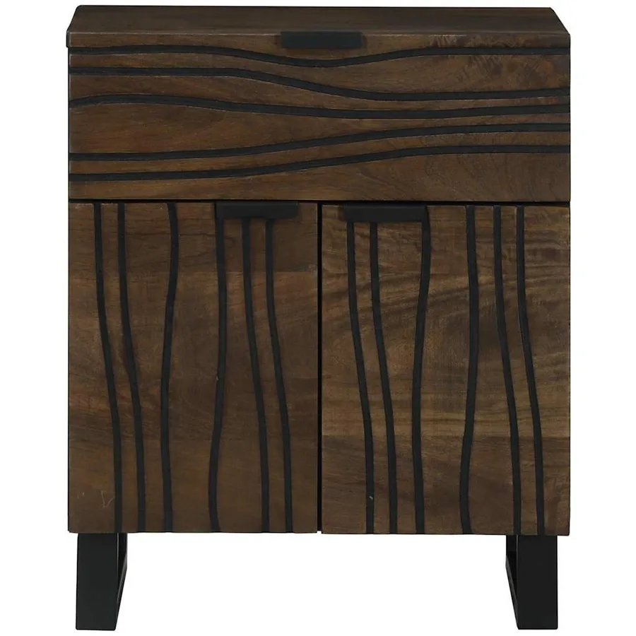 Table de chevet Noyer 50 x 33 x 60 cm Bois d'ingénierie - 3