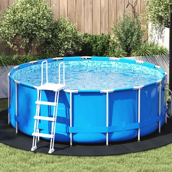Tapis de piscine Noir Ø 244 cm Tissu non tissé