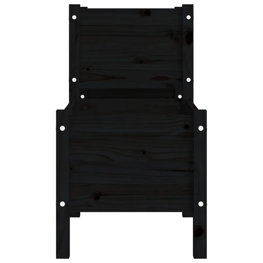 Jardinière Noir 178,5x44x75 cm Bois massif de pin - 5