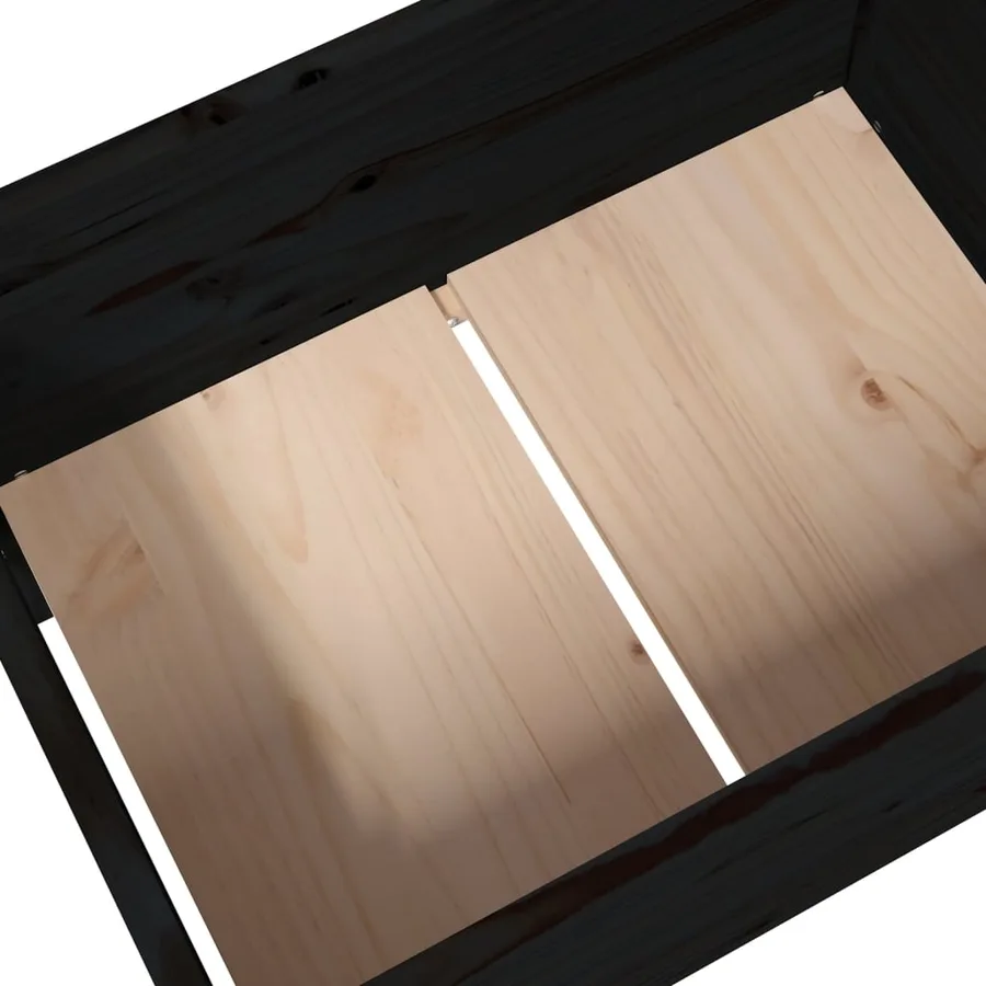 Jardinière Noir 178,5x44x75 cm Bois massif de pin - 6
