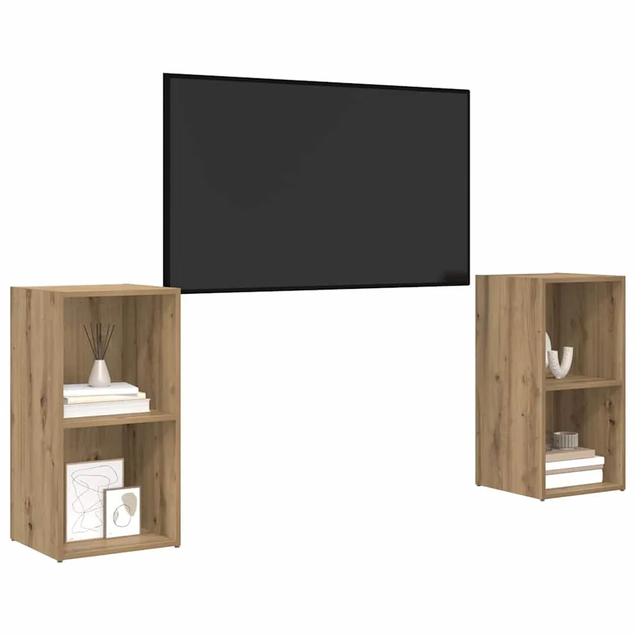 Ensemble meuble TV 2 pcs Chêne artisanal Bois d'ingénierie - 3