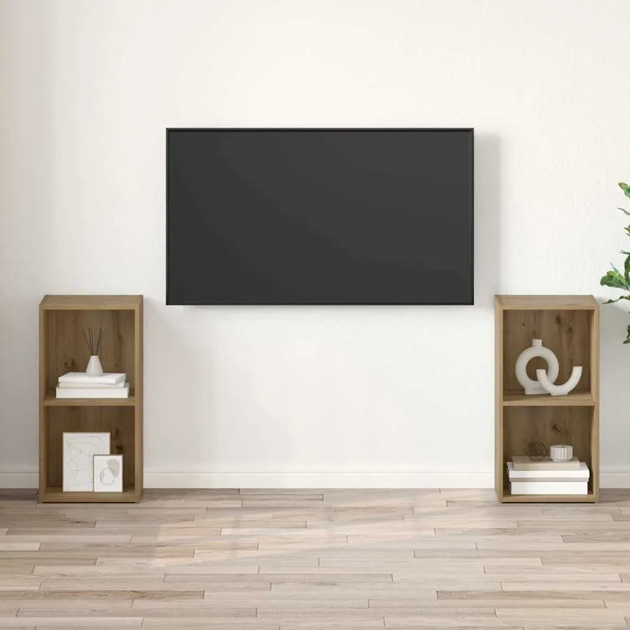Ensemble meuble TV 2 pcs Chêne artisanal Bois d'ingénierie - 4