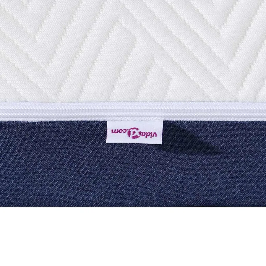 Matelas Blanc et Bleu 140 x 190 cm Tissu jacquard - 9