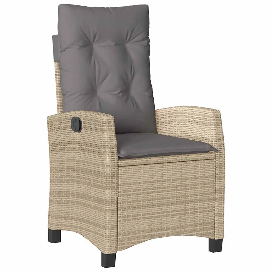 Ensemble de salle à manger pour jardin 7 pcs Beige polyrotin - 6