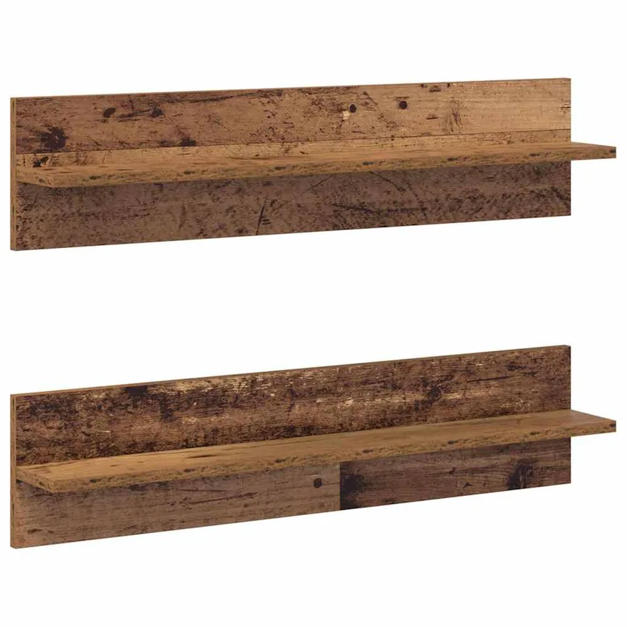 Étagère Murale avec étagère 2 pcs Bois Ancien 80 x 11,5 x 18 cm - 2