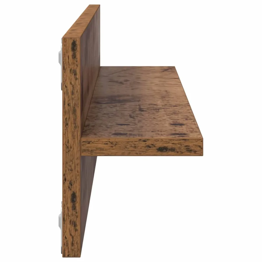 Étagère Murale avec étagère 2 pcs Bois Ancien 80 x 11,5 x 18 cm - 7