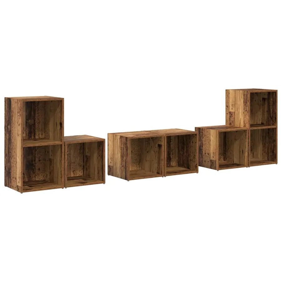 Ensemble meuble TV 6 pcs Bois Ancien Bois d'ingénierie - 2