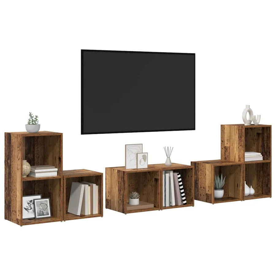 Ensemble meuble TV 6 pcs Bois Ancien Bois d'ingénierie - 3