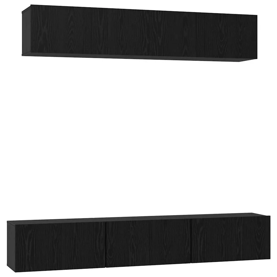 Ensemble meuble TV 5 pcs Chêne noir Bois d'ingénierie - 2