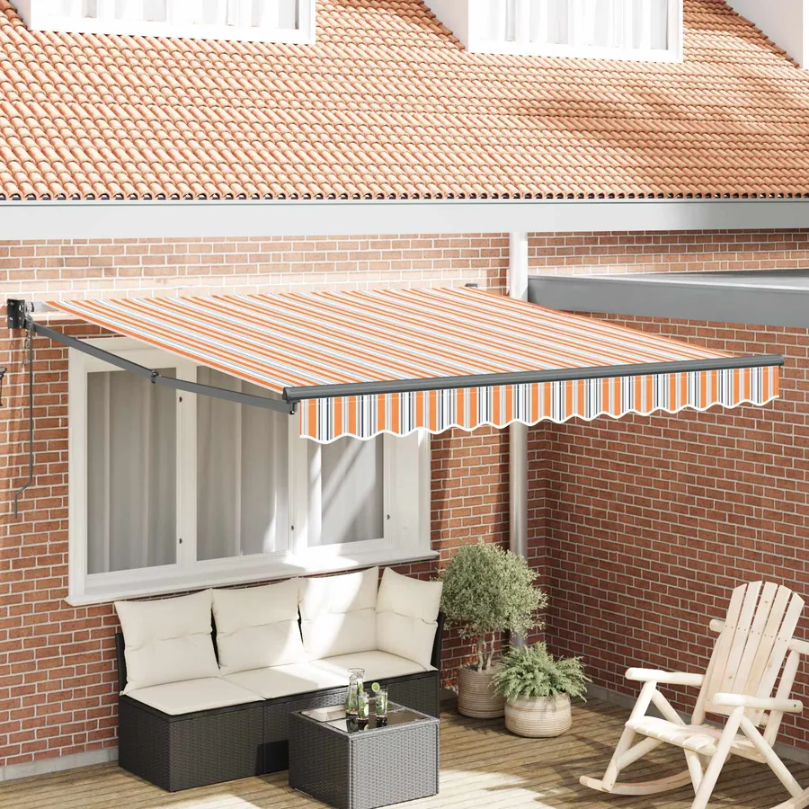 Auvent rétractable Multicolore 300 x 250 cm Polyester et métal