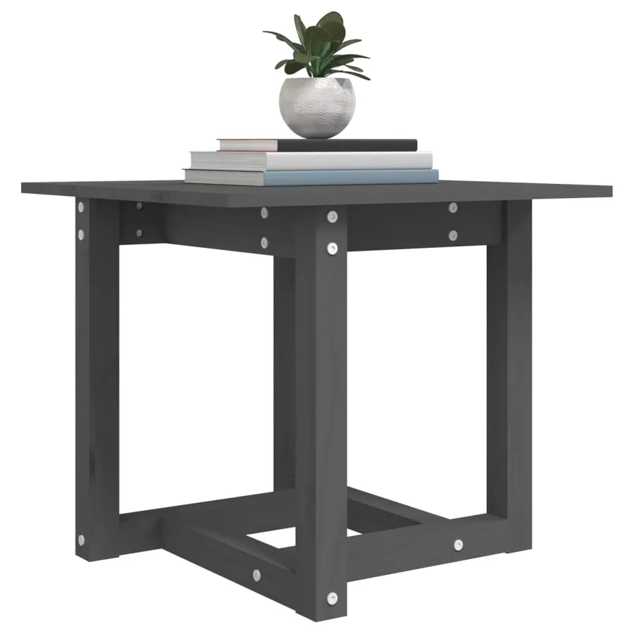 Table basse Gris 50x50x45 cm Bois massif de pin - 5