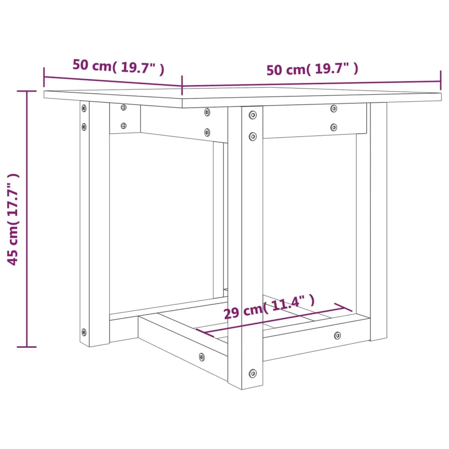 Table basse Gris 50x50x45 cm Bois massif de pin - 7