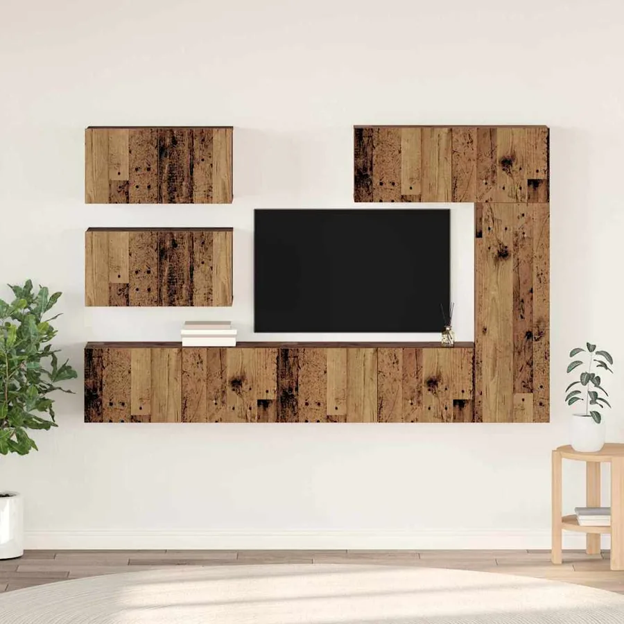 Ensemble meuble TV 6 pcs Bois Ancien Bois d'ingénierie