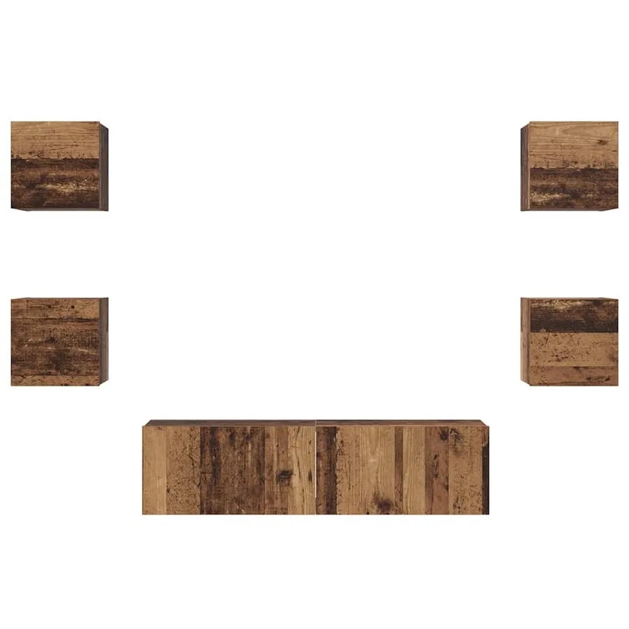 Ensemble meuble TV 6 pcs Bois Ancien Bois d'ingénierie - 7