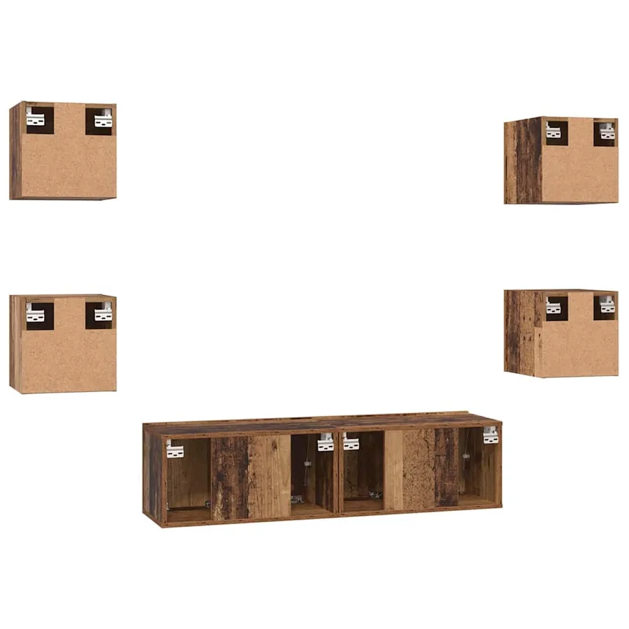 Ensemble meuble TV 6 pcs Bois Ancien Bois d'ingénierie - 9
