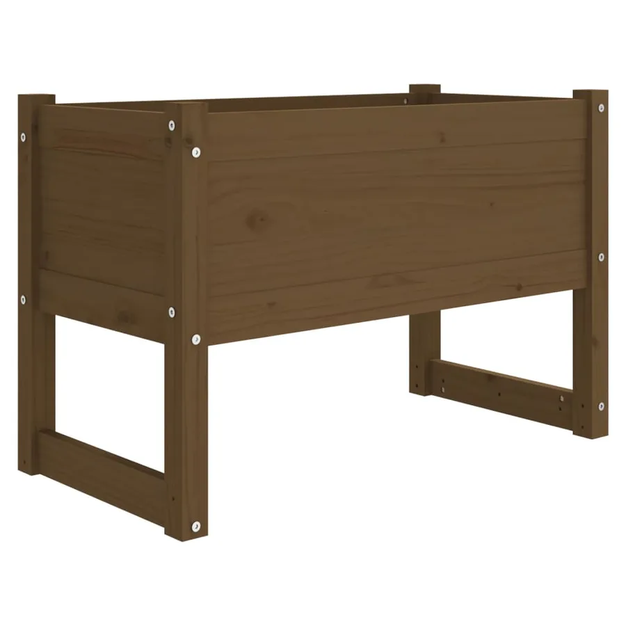 Jardinière Marron miel 78x40x52 cm Bois massif de pin - 2