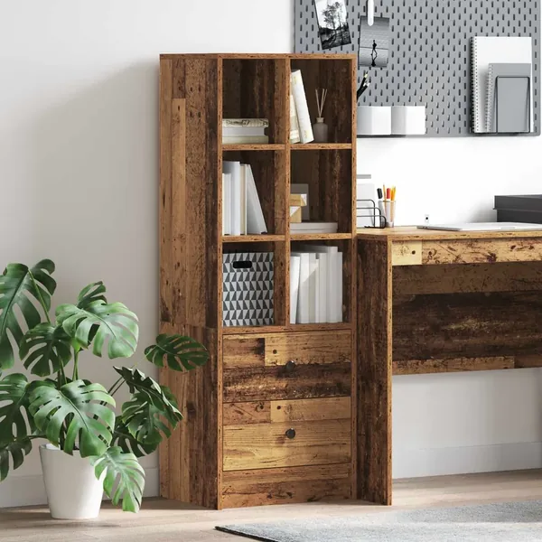 Haut Armoire avec tiroir Bois ancien 45,5 x 34 x 127 cm