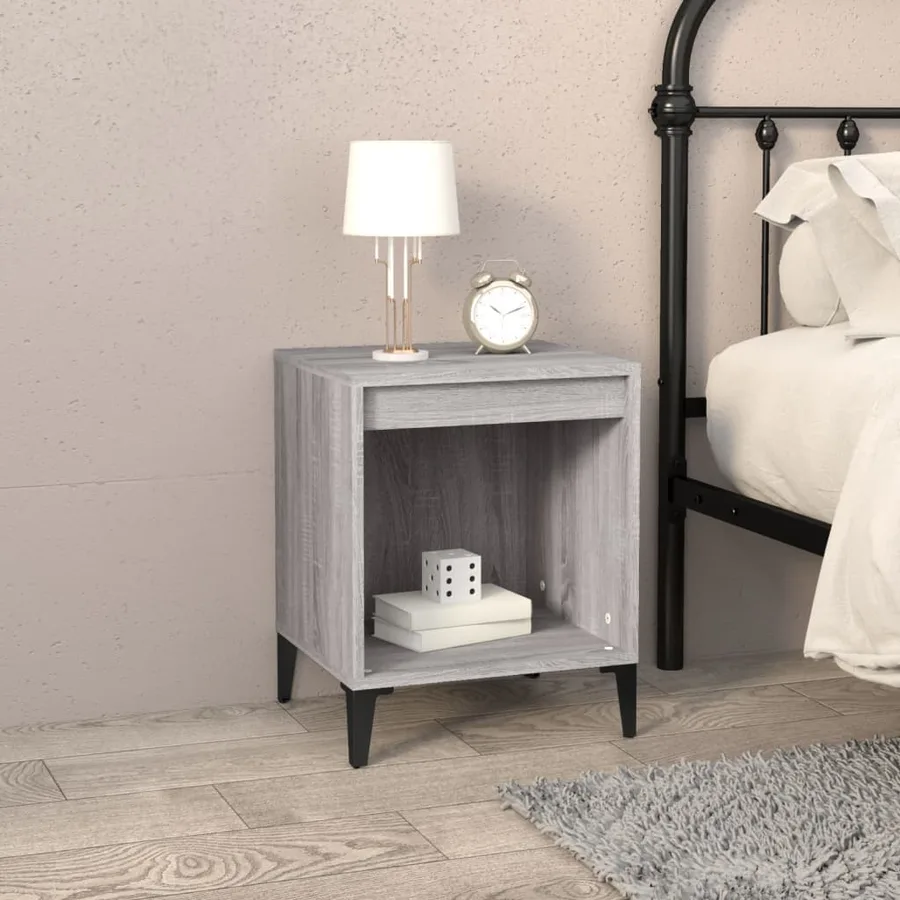 Tables de chevet 2 pcs Sonoma gris 40x35x50 cm - 3