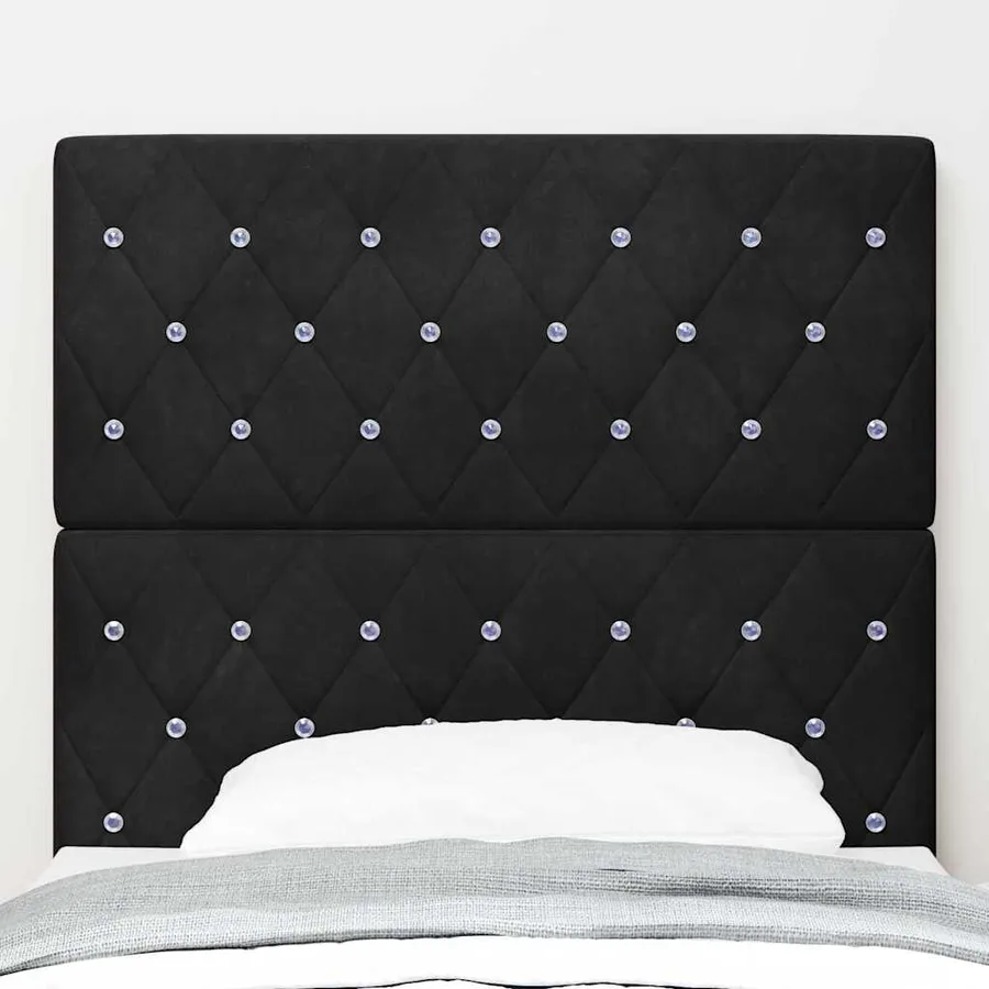 Tête de lit LED avec bandes LED Noir 100 cm Velours - 3