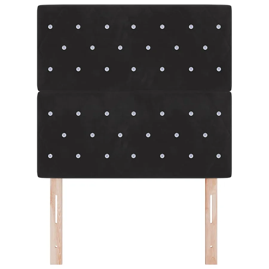 Tête de lit LED avec bandes LED Noir 100 cm Velours - 5