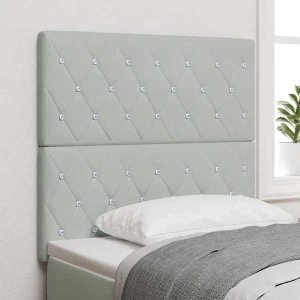Tête de lit LED avec bandes LED Gris clair 100 cm Velours