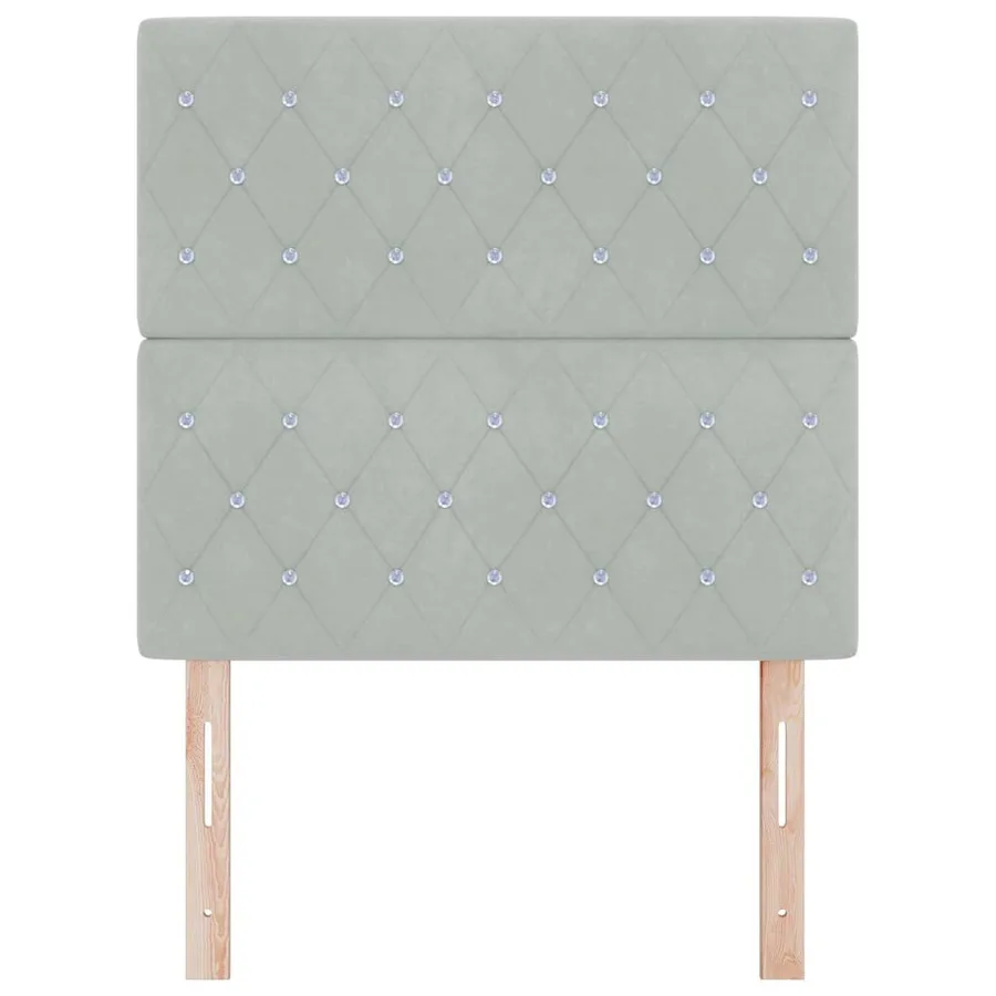 Tête de lit LED avec bandes LED Gris clair 100 cm Velours - 5