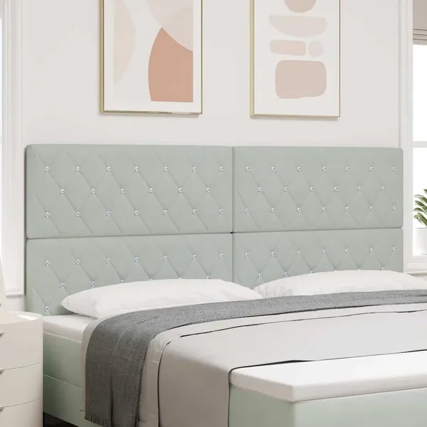 Tête de lit Gris clair 200 cm Velours