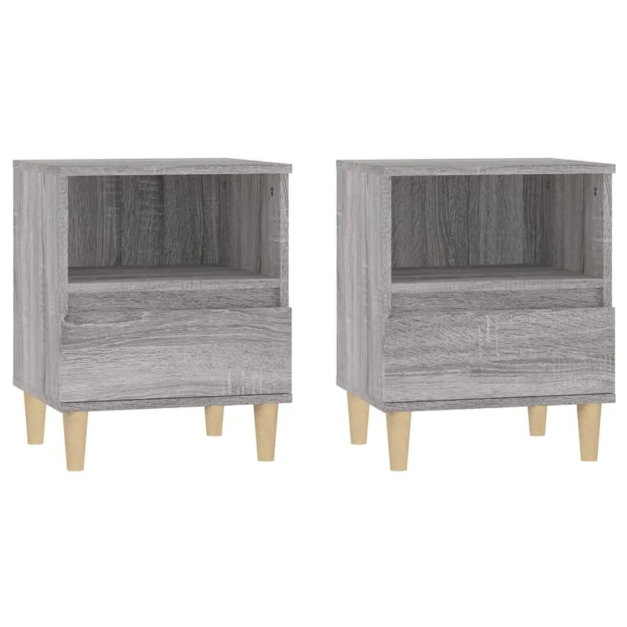 Tables de chevet 2 pcs Sonoma gris 40x35x50 cm - 2