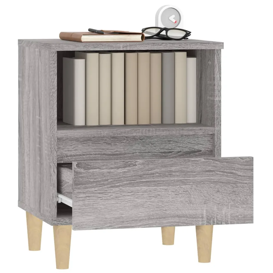 Tables de chevet 2 pcs Sonoma gris 40x35x50 cm - 5