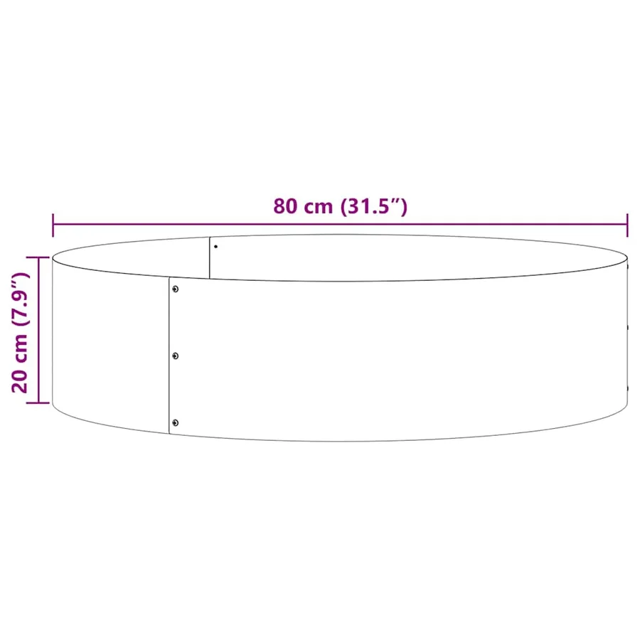 Anneau de jardinière Vert olive 80 x 80 x 20 cm - 9